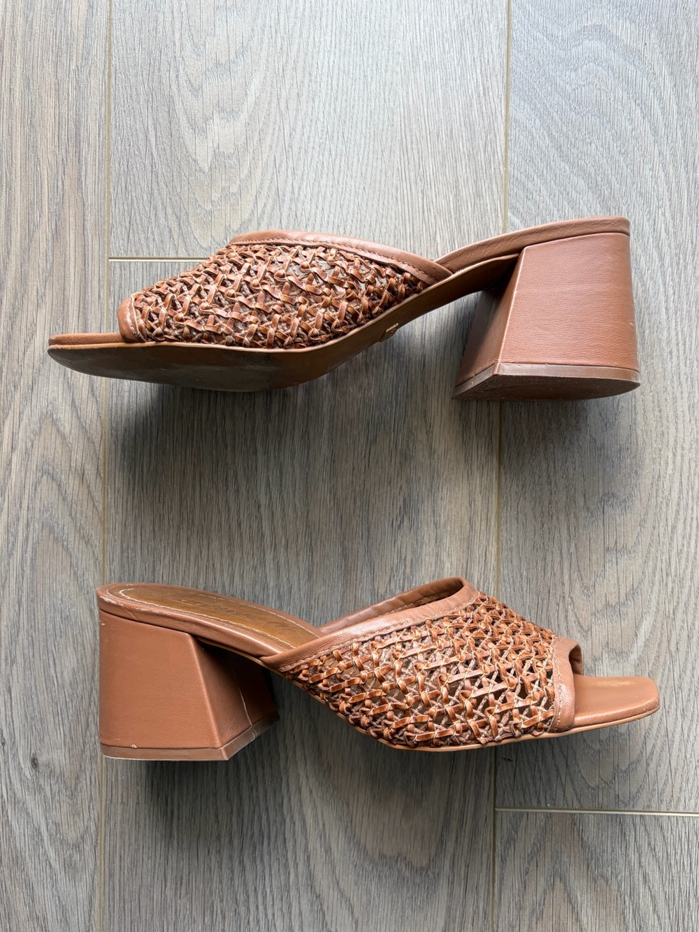 🤎✨ L'Intervalle Brown Woven Slide Mule Heels - Women's Size 9 ✨🤎 - Picture 13 of 15